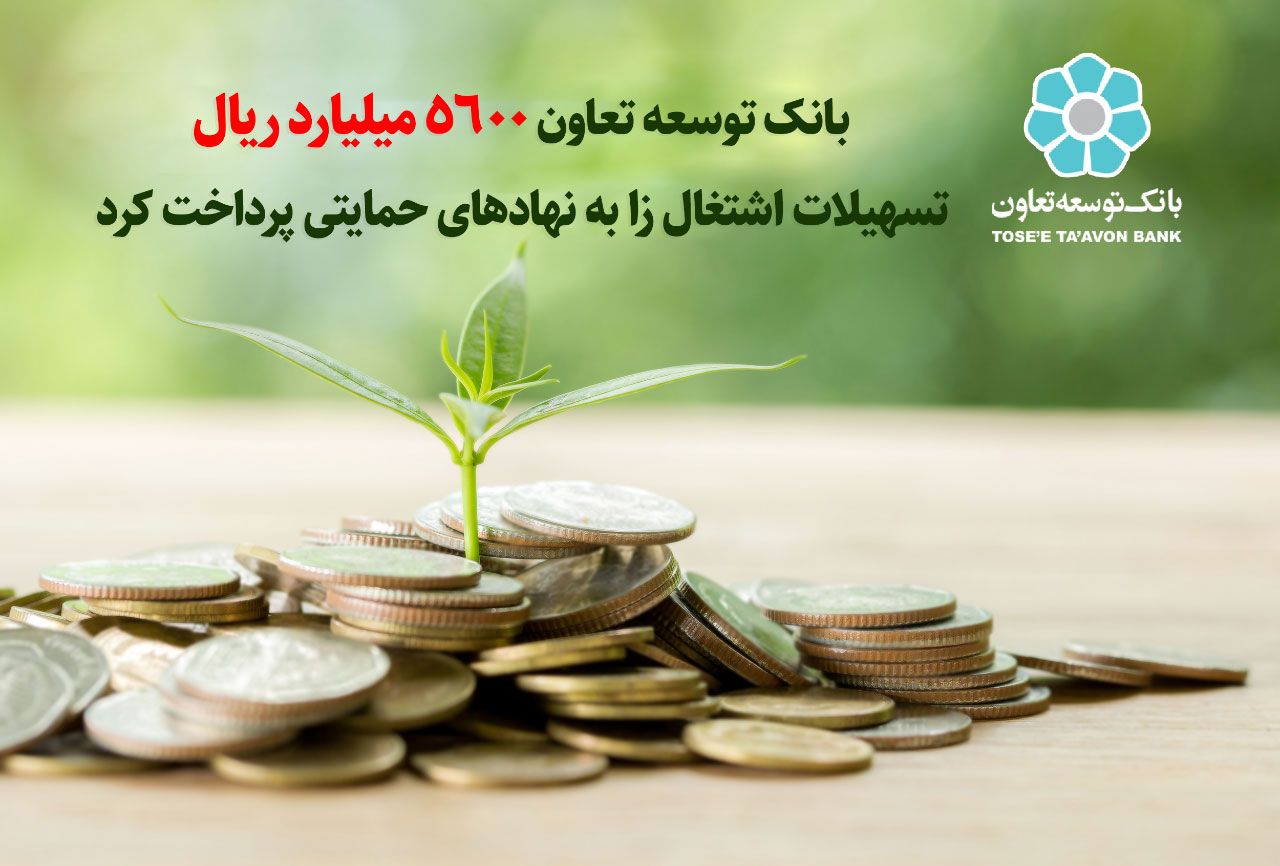 بانک توسعه تعاون 5600 میلیارد ریال تسهیلات به مددجویان نهاد های حمایتی پرداخت کرد