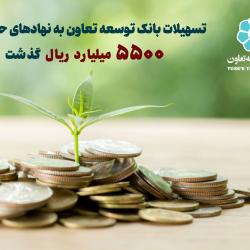 تسهیلات بانک توسعه تعاون به نهاد های حمایتی از 5500 میلیارد ریال گذشت