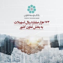 173 هزار میلیارد ریال تسهیلات بانک توسعه تعاون به بخش تعاون کشور